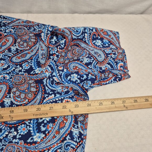 CREMIEUX PREMIUM DENIM Mens Size L Paisley Shirt Stretch Blue Short Sleeve [46] - Picture 5 of 12